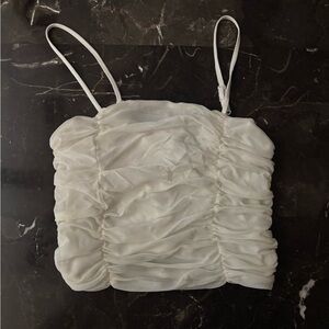 Elegant White Ruched Women's Top